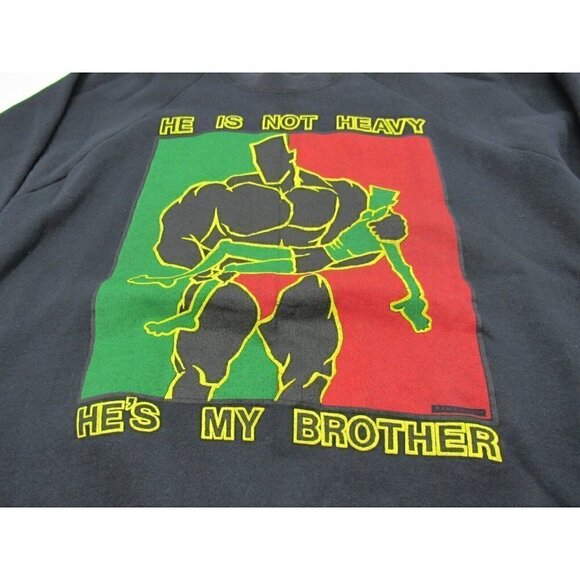 Vtg Hes Not Heavy My Brother Crewneck Sweatshirt XL USA Made Civil‎ Rights Army - Picture 2 of 7